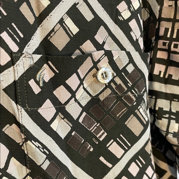 Vintage Gabicci Geometric Print Short Sleeve Button-Up Shirt – Size M - Picture 5 of 12